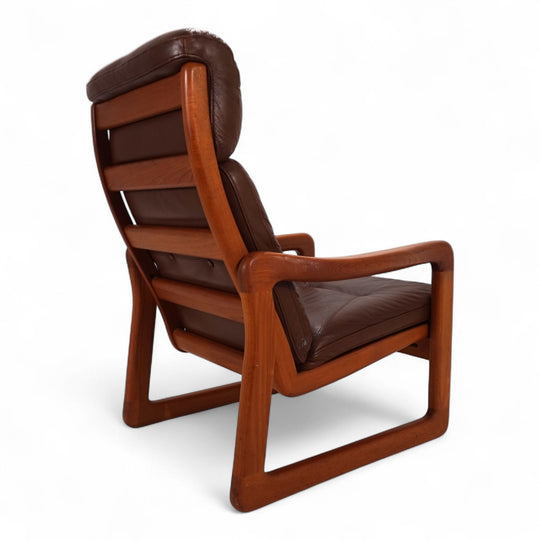 EMC teak leather armchair, 1960