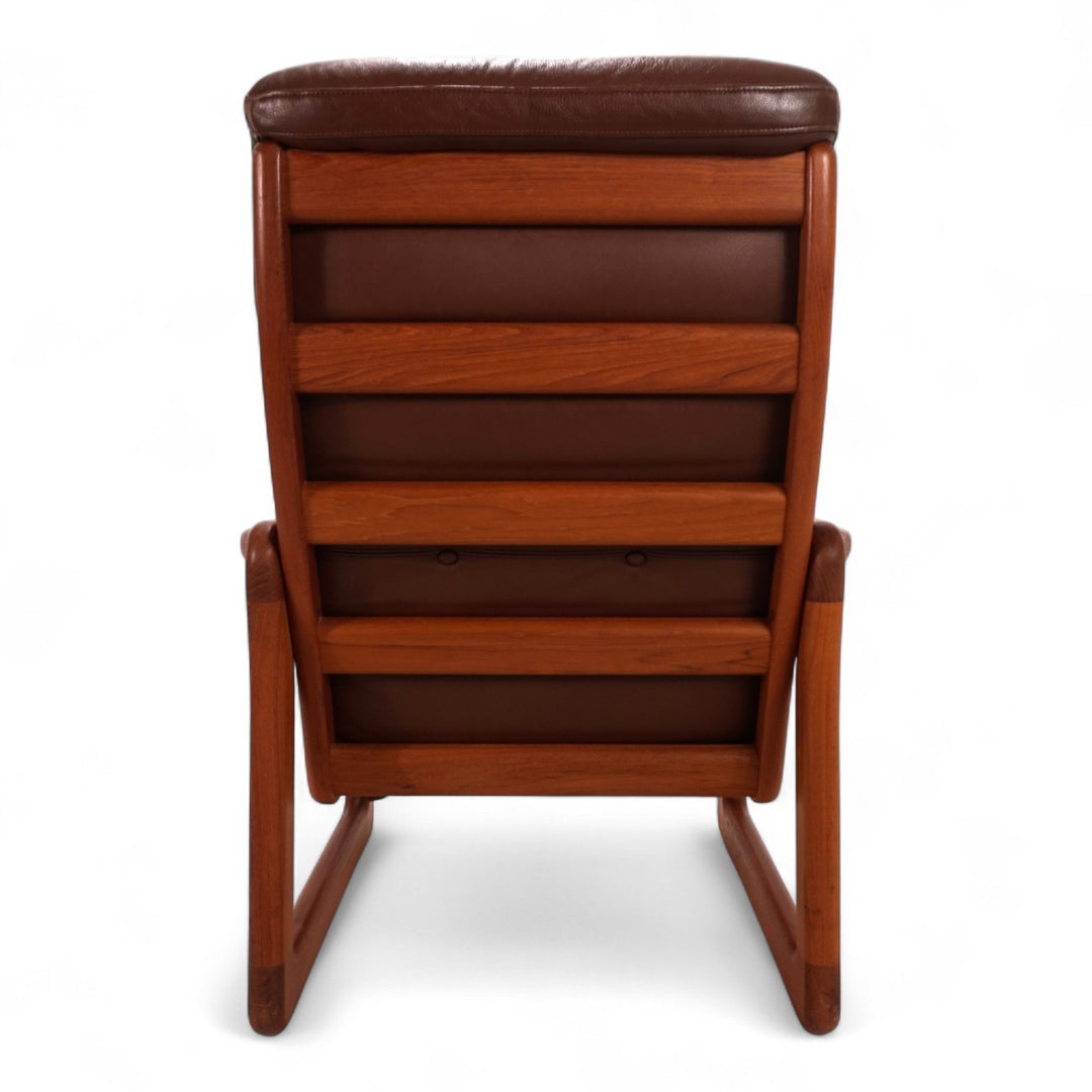 EMC teak leather armchair, 1960