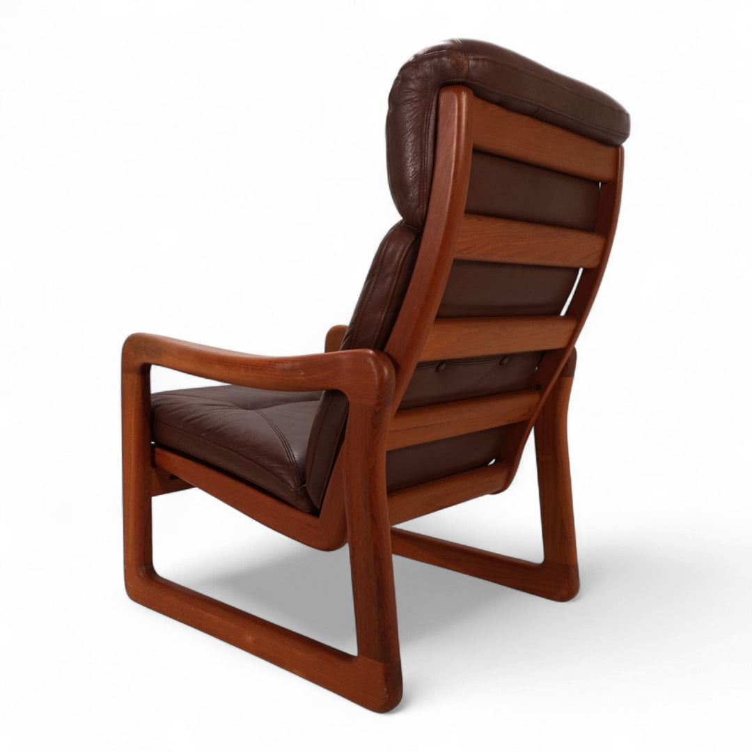 EMC teak leather armchair, 1960