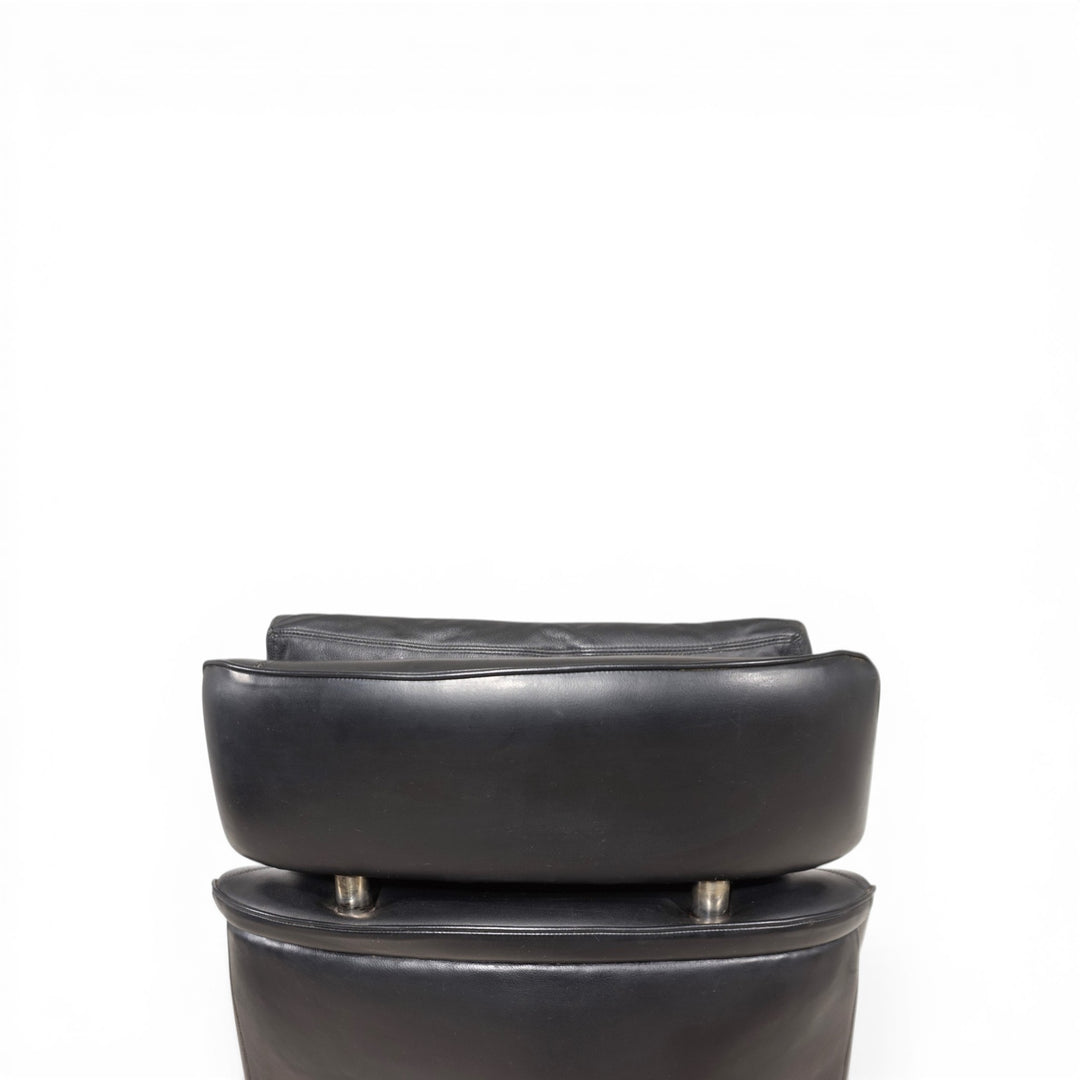 ESA 802 Loungesessel aus schwarzem Leder von Werner Langenfeld, 1970