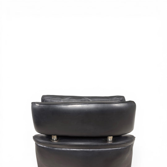 ESA 802 Loungesessel aus schwarzem Leder von Werner Langenfeld, 1970