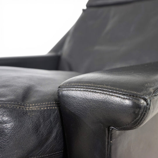 ESA 802 Loungesessel aus schwarzem Leder von Werner Langenfeld, 1970