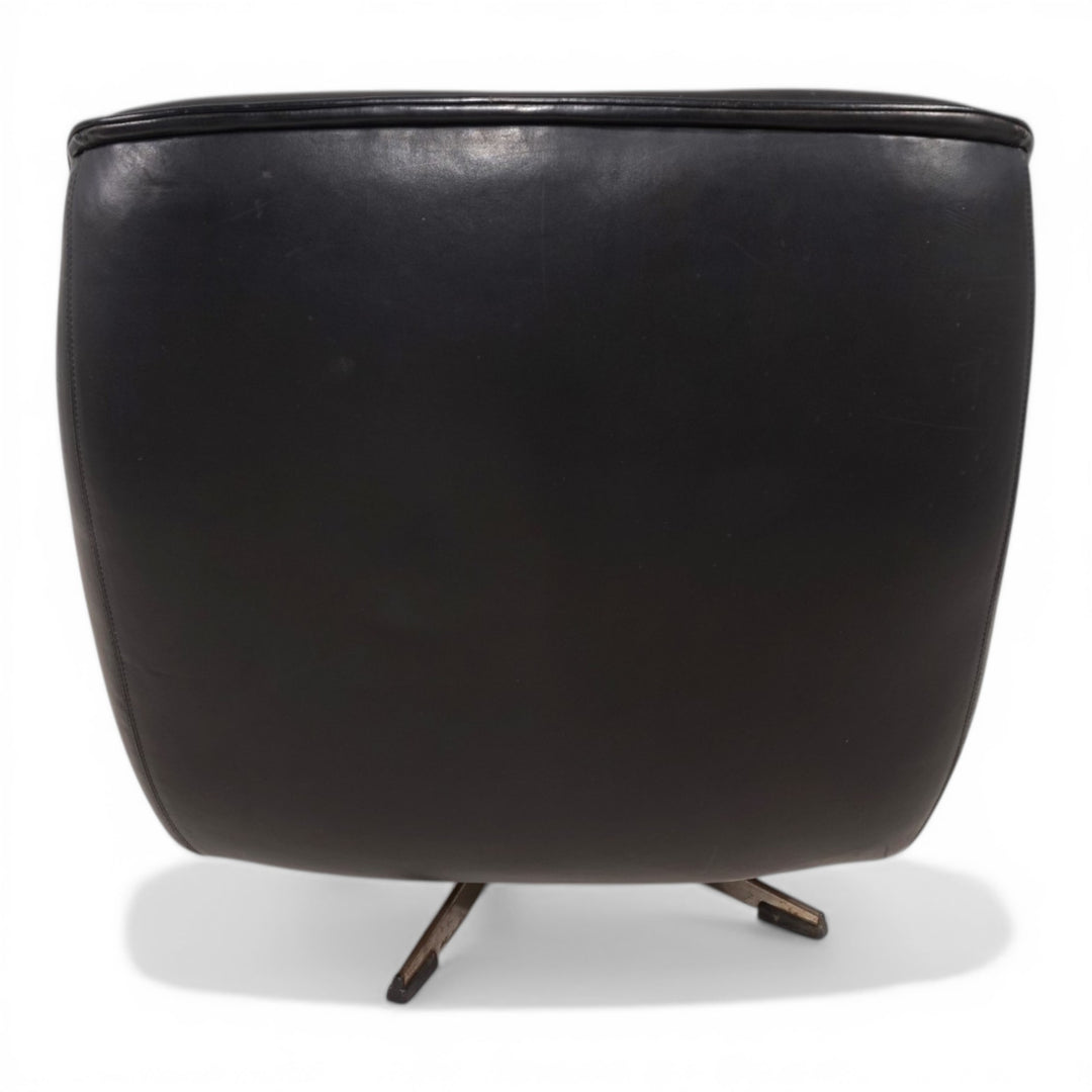 ESA 802 Loungesessel aus schwarzem Leder von Werner Langenfeld, 1970
