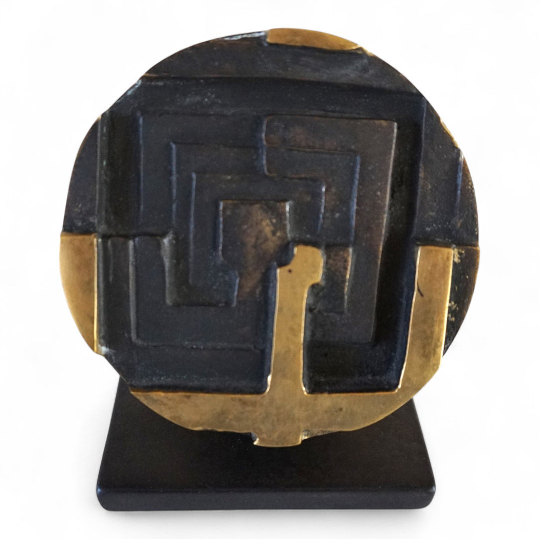 Bronzeskulptur Labyrinth von Fanna Roncoroni, 1970