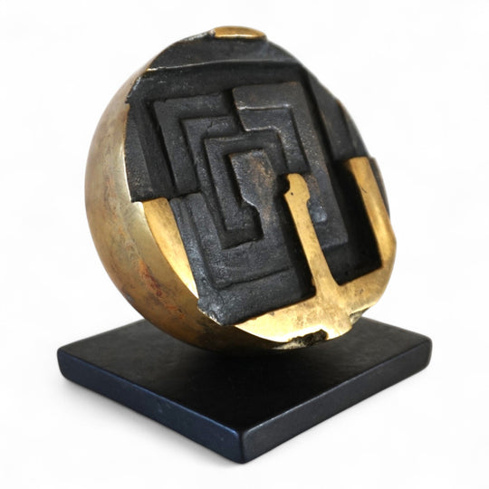 Bronzeskulptur Labyrinth von Fanna Roncoroni, 1970
