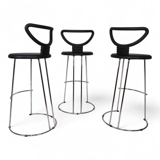 Fasem Italia 3er Set postmoderne Barhocker von Nobu Tanigawa, 1990