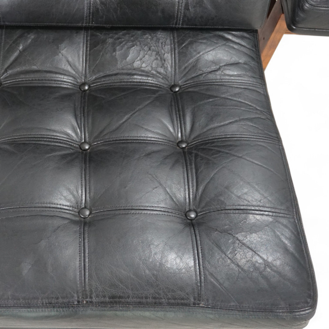 France & Son 3er Set Modular Ledersessel von O. Gjerløv-Knudsen/T. Lind, 1960