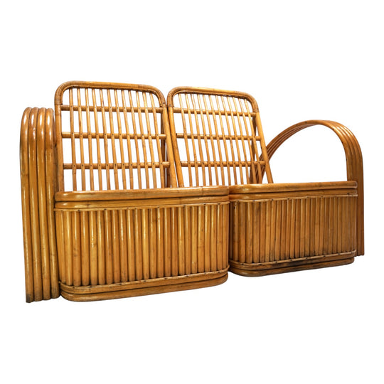 Paul Frankl Design Rattan Zweisitzer Sofa, 1940
