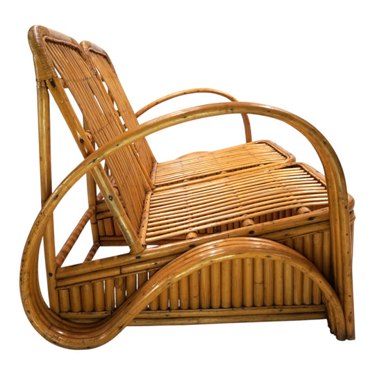 Paul Frankl Design Rattan Zweisitzer Sofa, 1940