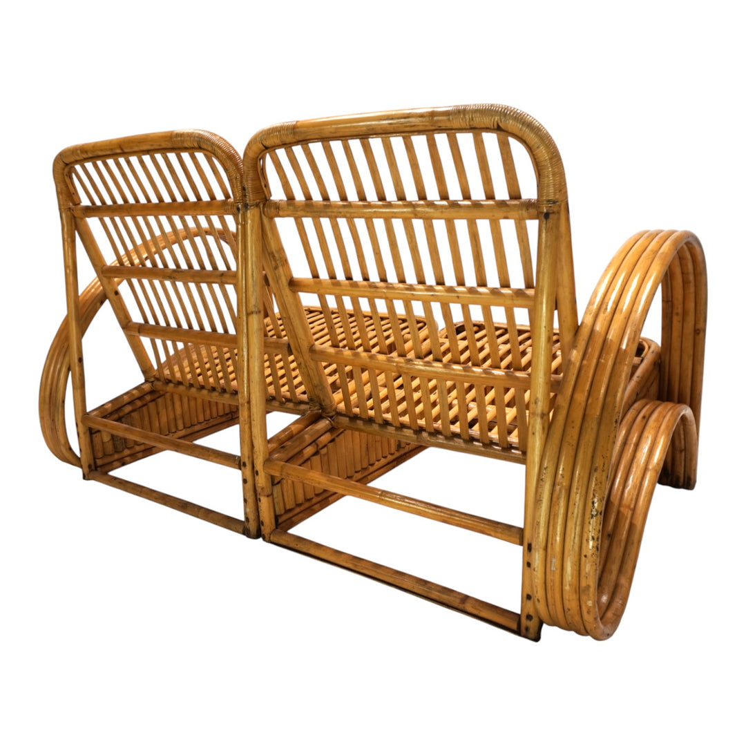 Paul Frankl Design Rattan Zweisitzer Sofa, 1940