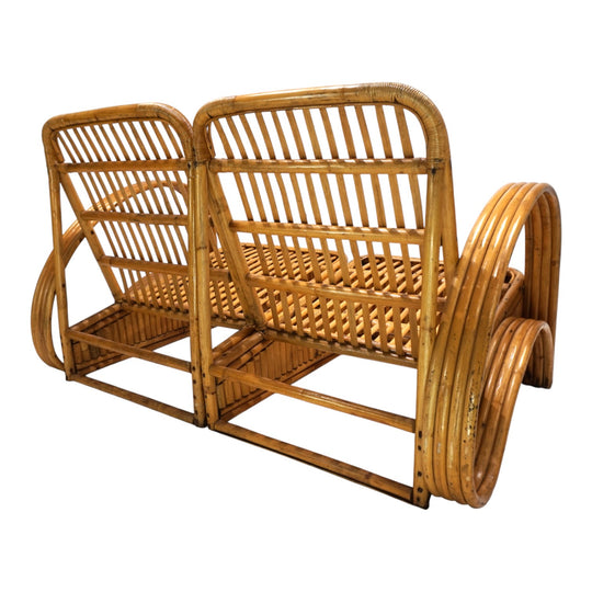 Paul Frankl Design Rattan Zweisitzer Sofa, 1940