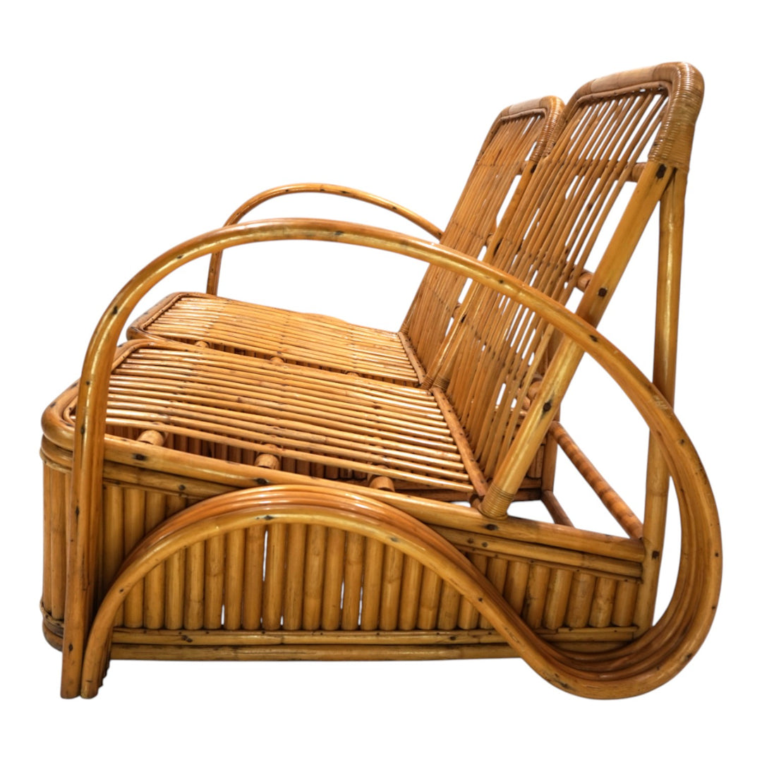 Paul Frankl Design Rattan Zweisitzer Sofa, 1940