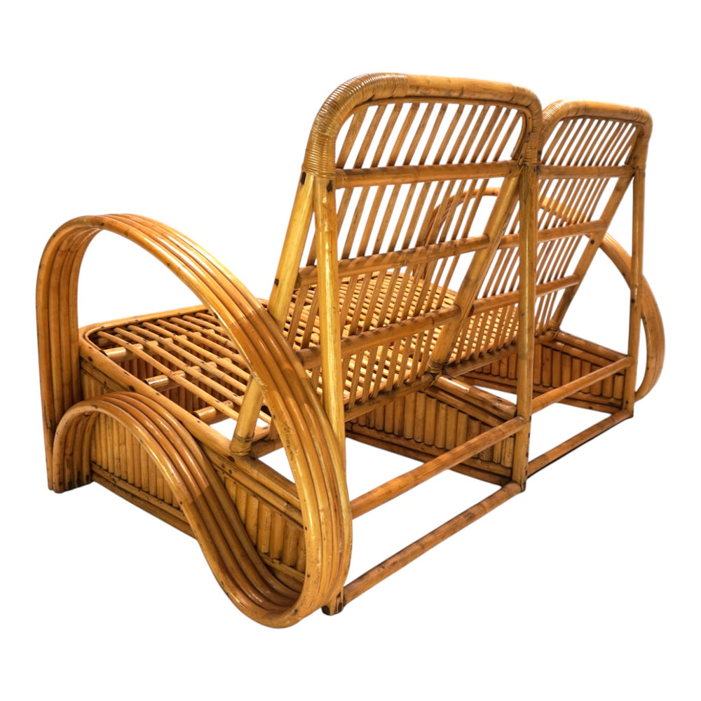 Paul Frankl Design Rattan Zweisitzer Sofa, 1940