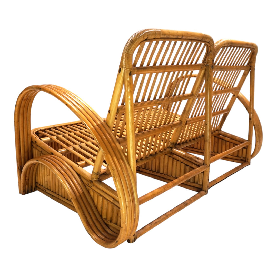 Paul Frankl Design Rattan Zweisitzer Sofa, 1940