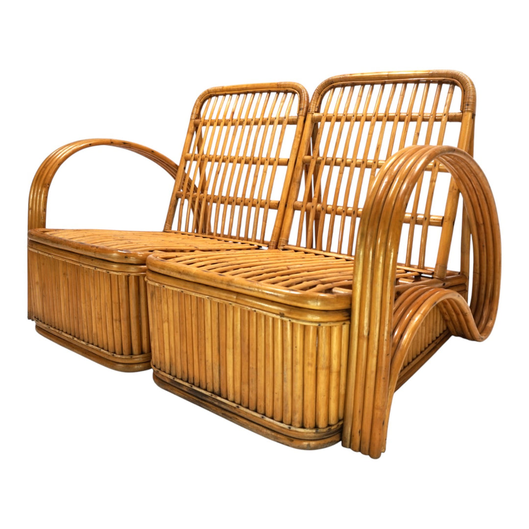 Paul Frankl Design Rattan Zweisitzer Sofa, 1940