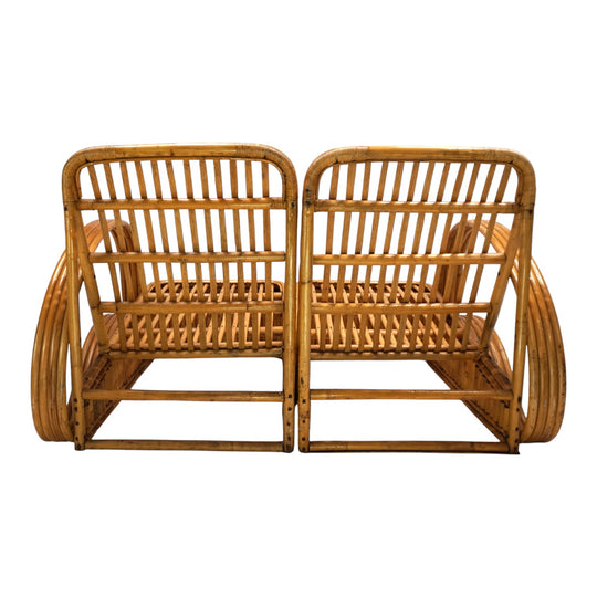 Paul Frankl Design Rattan Zweisitzer Sofa, 1940