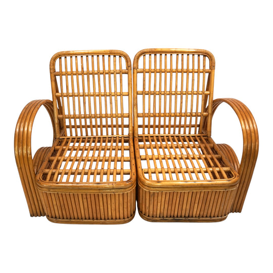 Paul Frankl Design Rattan Zweisitzer Sofa, 1940