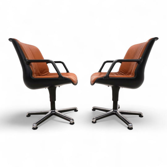 2er Set Fröscher Leder Bürostühle von Burkhard Vogtherr, 1970
