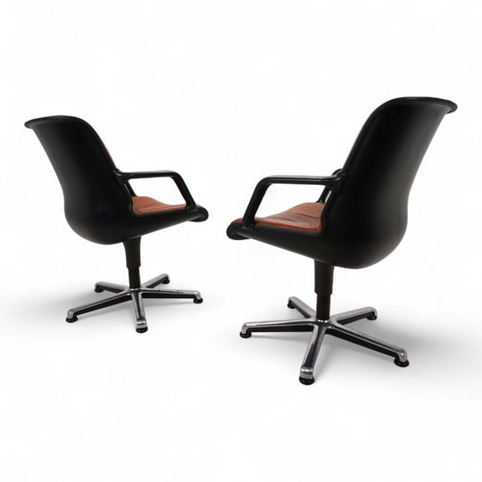 2er Set Fröscher Leder Bürostühle von Burkhard Vogtherr, 1970