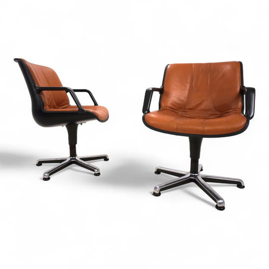 2er Set Fröscher Leder Bürostühle von Burkhard Vogtherr, 1970