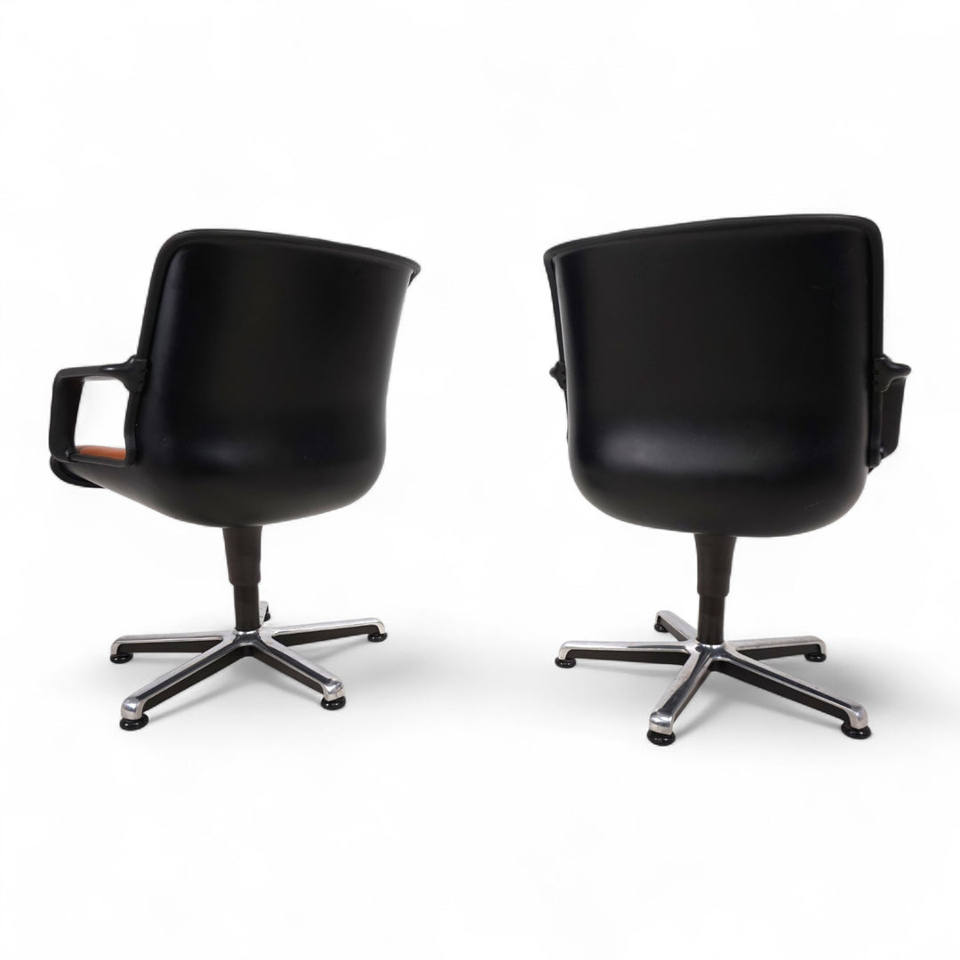 2er Set Fröscher Leder Bürostühle von Burkhard Vogtherr, 1970