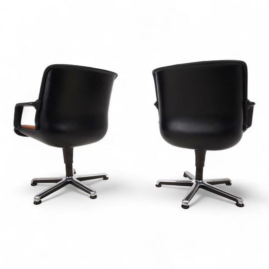 2er Set Fröscher Leder Bürostühle von Burkhard Vogtherr, 1970