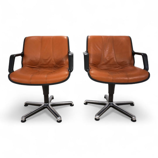 2er Set Fröscher Leder Bürostühle von Burkhard Vogtherr, 1970