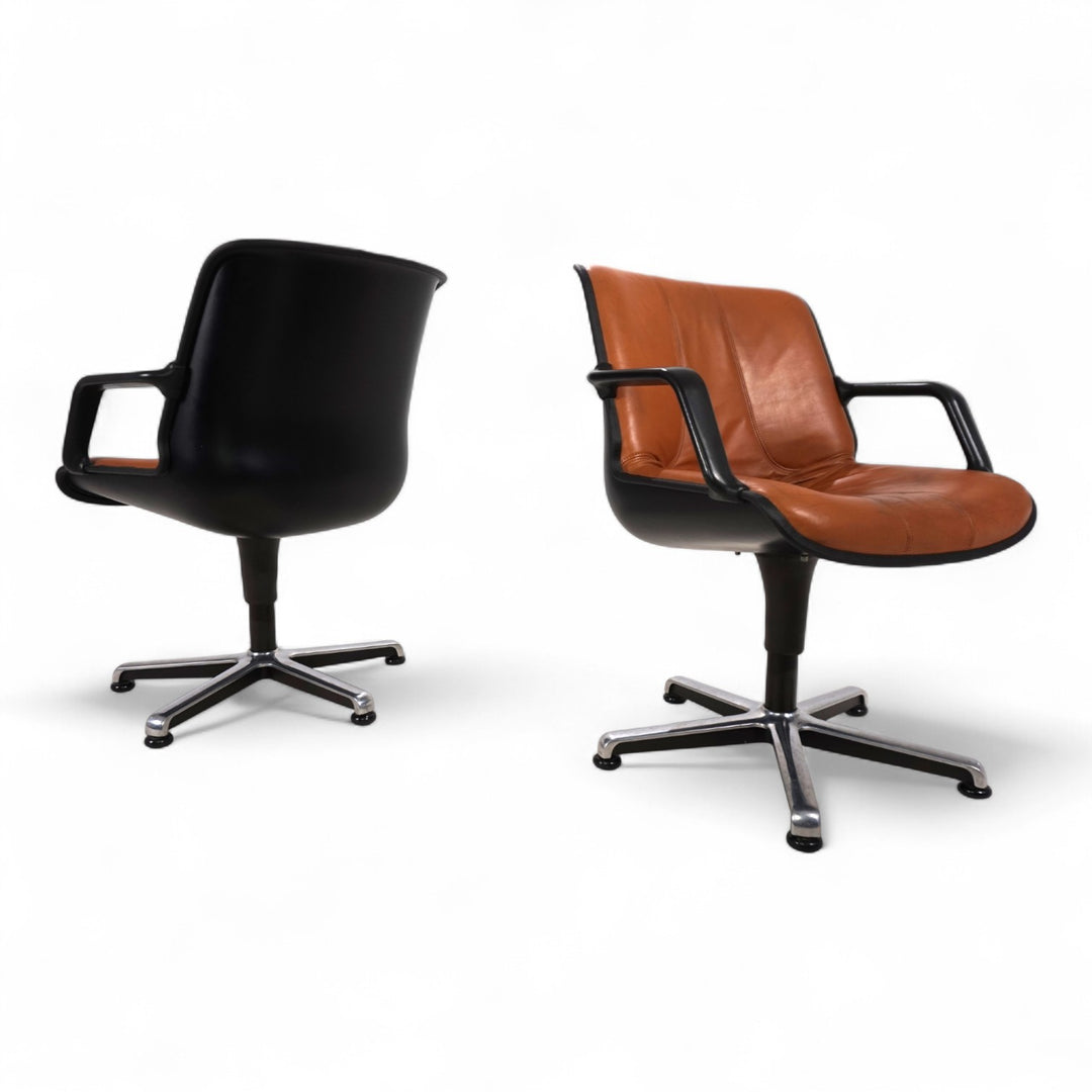 2er Set Fröscher Leder Bürostühle von Burkhard Vogtherr, 1970