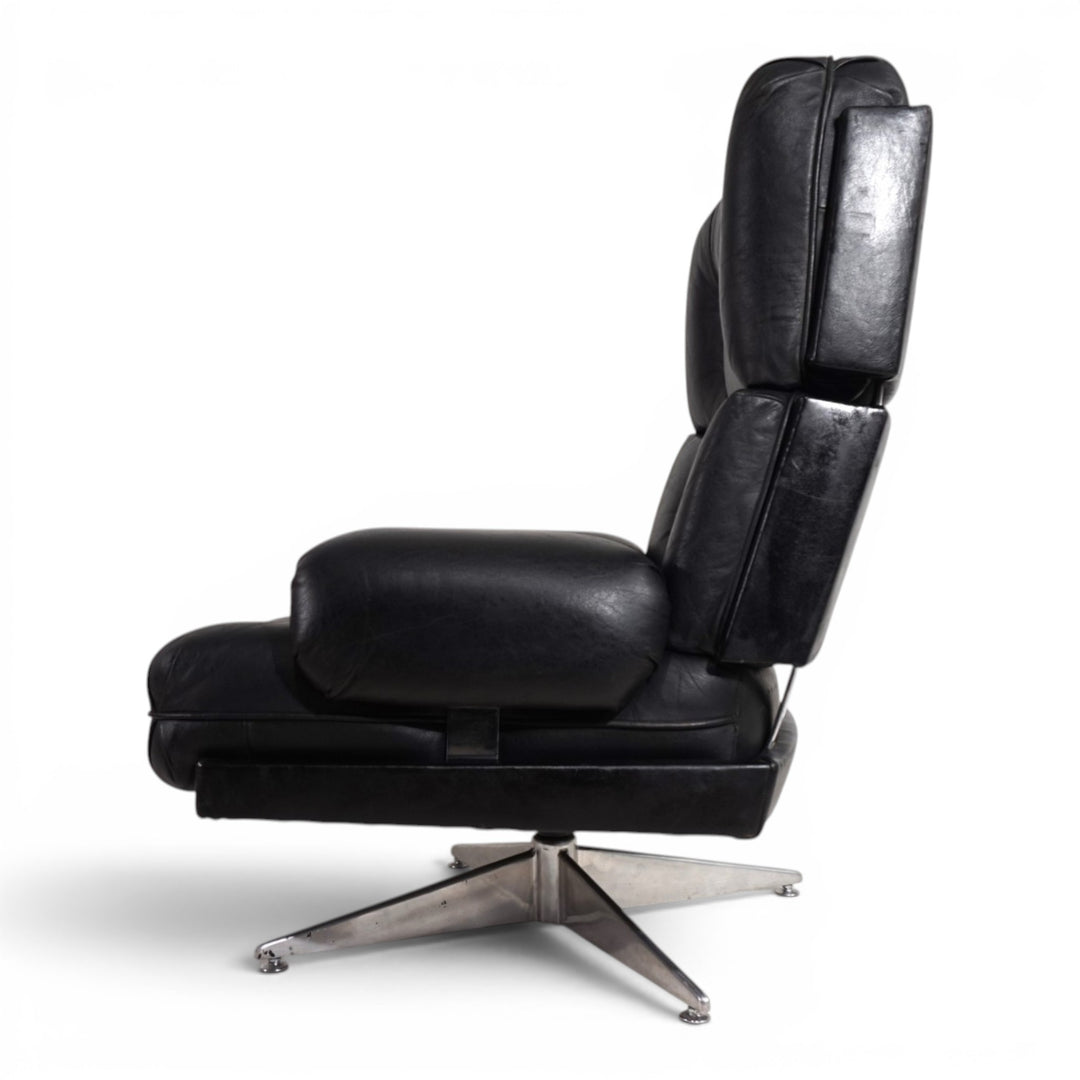 Howard Keith Kohinoor Ledersessel mit Ottoman für HK Furniture, 1970