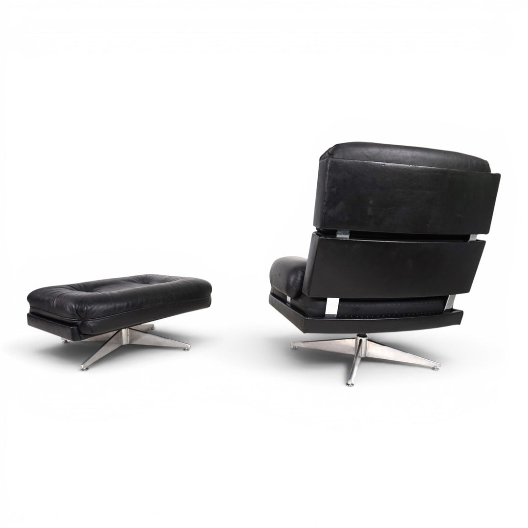 Howard Keith Kohinoor Ledersessel mit Ottoman für HK Furniture, 1970