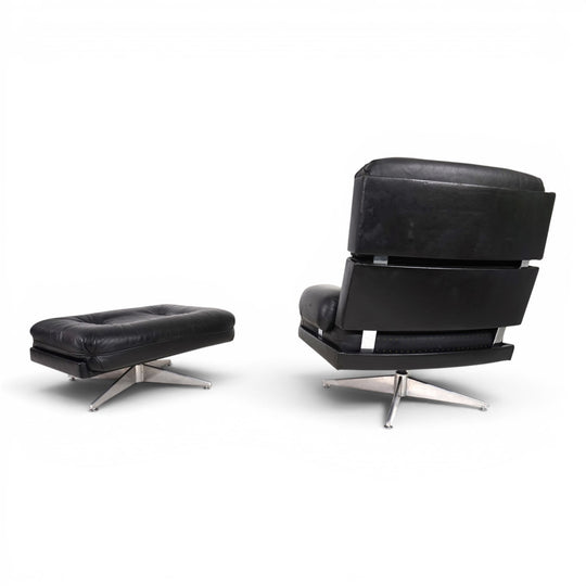 Howard Keith Kohinoor Ledersessel mit Ottoman für HK Furniture, 1970