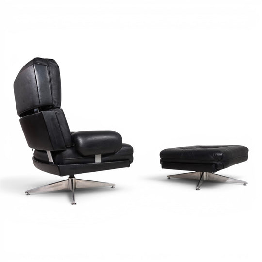 Howard Keith Kohinoor Ledersessel mit Ottoman für HK Furniture, 1970