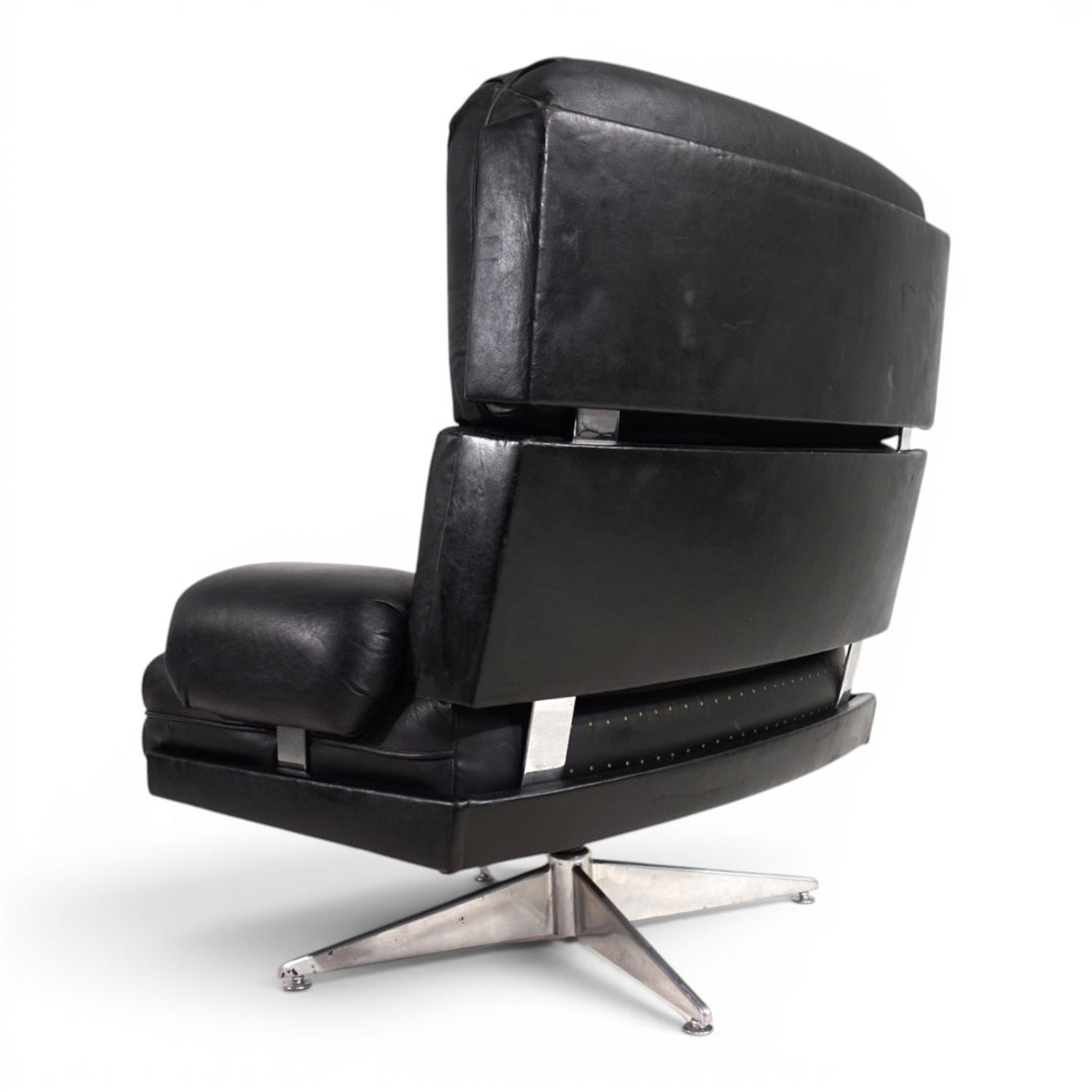 Howard Keith Kohinoor Ledersessel mit Ottoman für HK Furniture, 1970