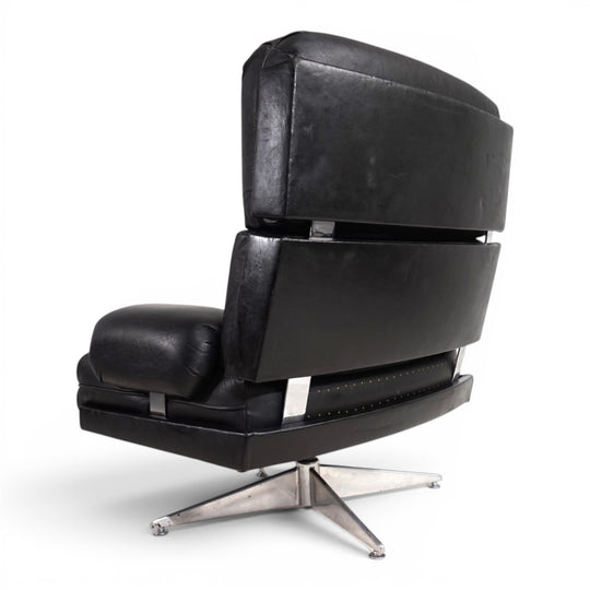 Howard Keith Kohinoor Ledersessel mit Ottoman für HK Furniture, 1970