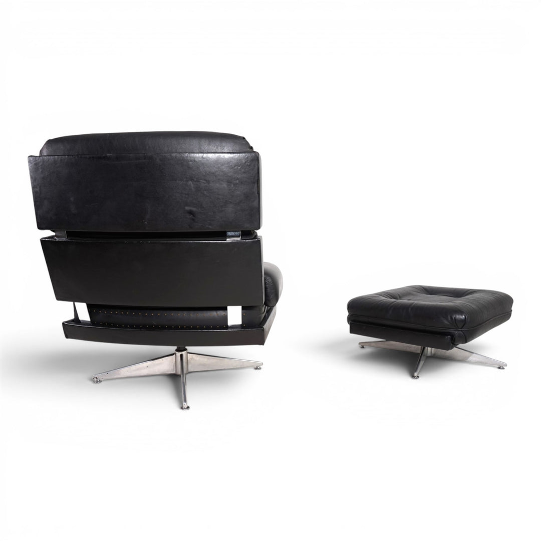 Howard Keith Kohinoor Ledersessel mit Ottoman für HK Furniture, 1970