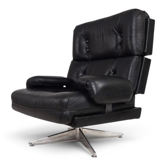 Howard Keith Kohinoor Ledersessel mit Ottoman für HK Furniture, 1970