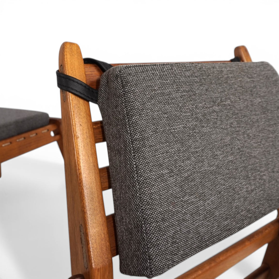 Loungesessel Hunting Chair mit Ottoman PGH Erzgebirgisches Kunsthandwerk von Heinz Heger, 1960