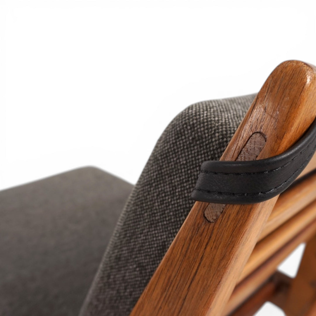 Loungesessel Hunting Chair mit Ottoman PGH Erzgebirgisches Kunsthandwerk von Heinz Heger, 1960