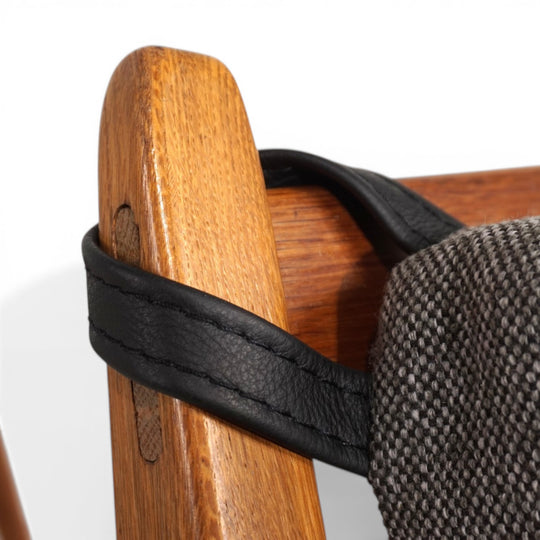 Loungesessel Hunting Chair mit Ottoman PGH Erzgebirgisches Kunsthandwerk von Heinz Heger, 1960