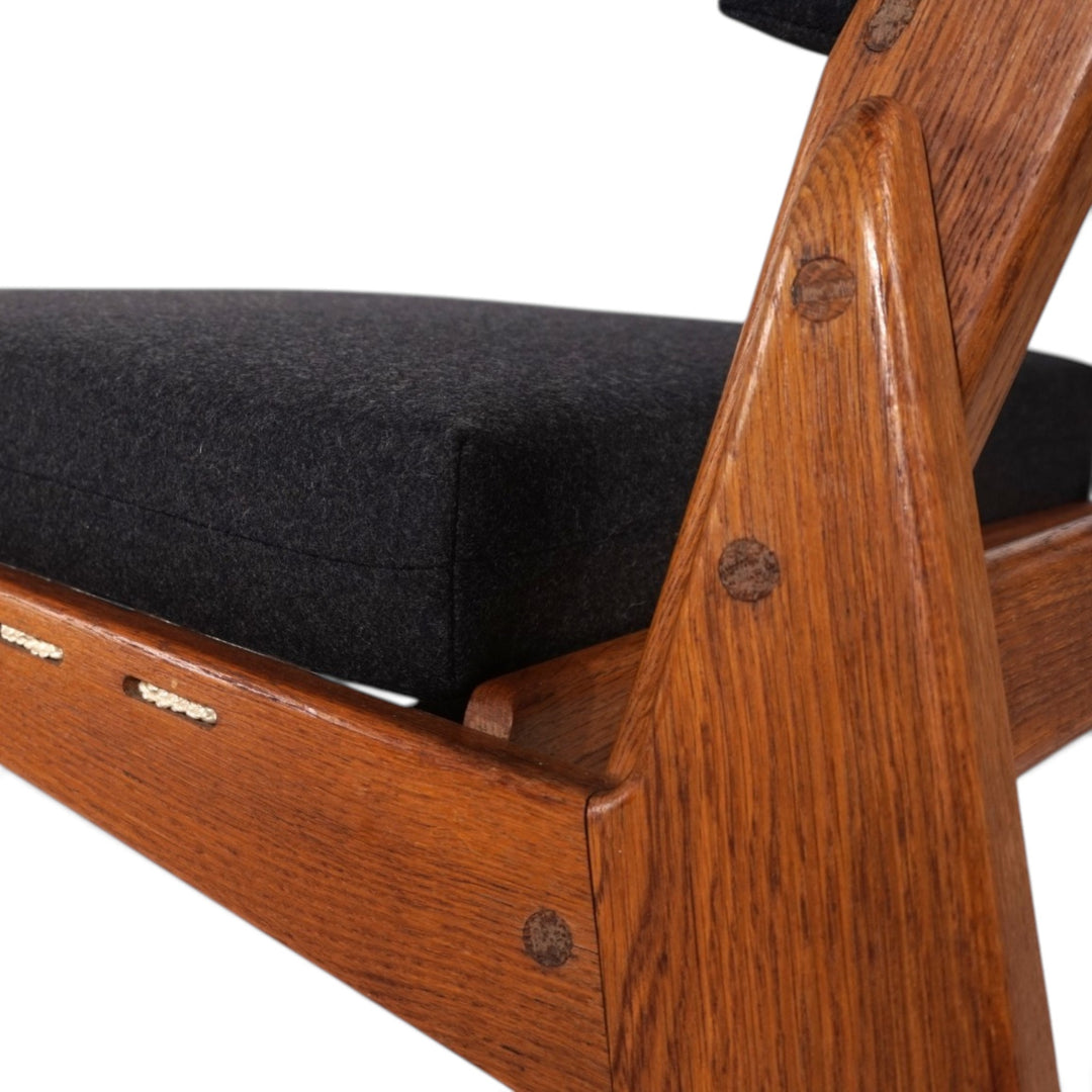 Hunting Chair mit Ottoman Loungesessel von Heinz Heger für PGH Annaberg, 1960