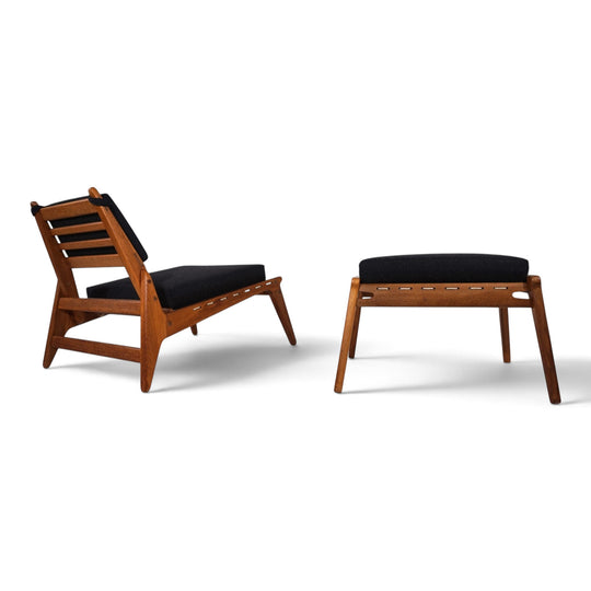 Hunting Chair mit Ottoman Loungesessel von Heinz Heger für PGH Annaberg, 1960