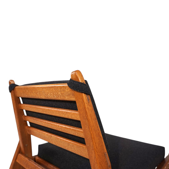Hunting Chair mit Ottoman Loungesessel von Heinz Heger für PGH Annaberg, 1960