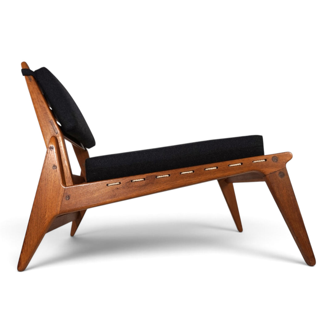 Hunting Chair mit Ottoman Loungesessel von Heinz Heger für PGH Annaberg, 1960