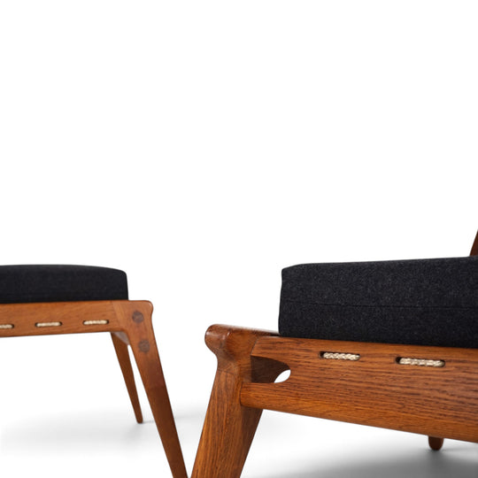 Hunting Chair mit Ottoman Loungesessel von Heinz Heger für PGH Annaberg, 1960