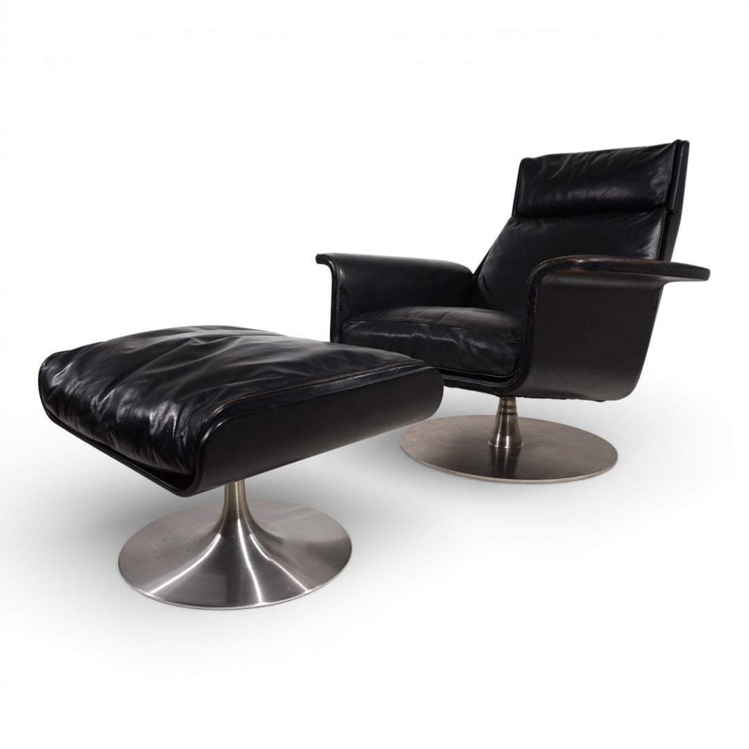 Kaufeld Siesta 62 Leder Loungesessel von Jacques Brule, 1960