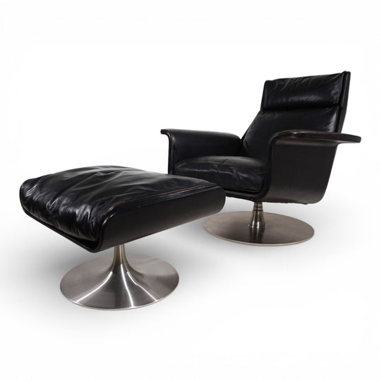 Kaufeld Siesta 62 Leder Loungesessel von Jacques Brule, 1960