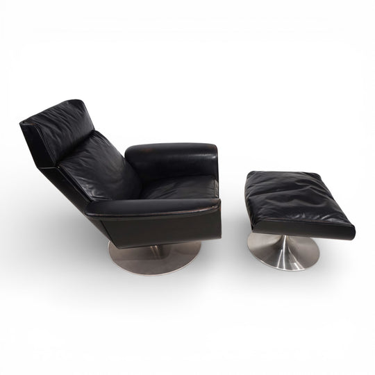 Kaufeld Siesta 62 Leder Loungesessel von Jacques Brule, 1960