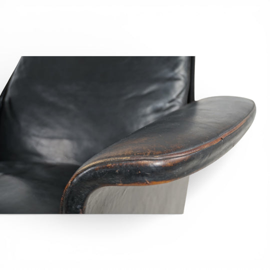 Kaufeld Siesta 62 Leder Loungesessel von Jacques Brule, 1960