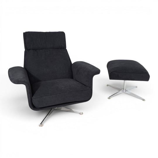 Kaufeld Siesta 62 Loungesessel mit Ottoman von Jacques Brule, 1960