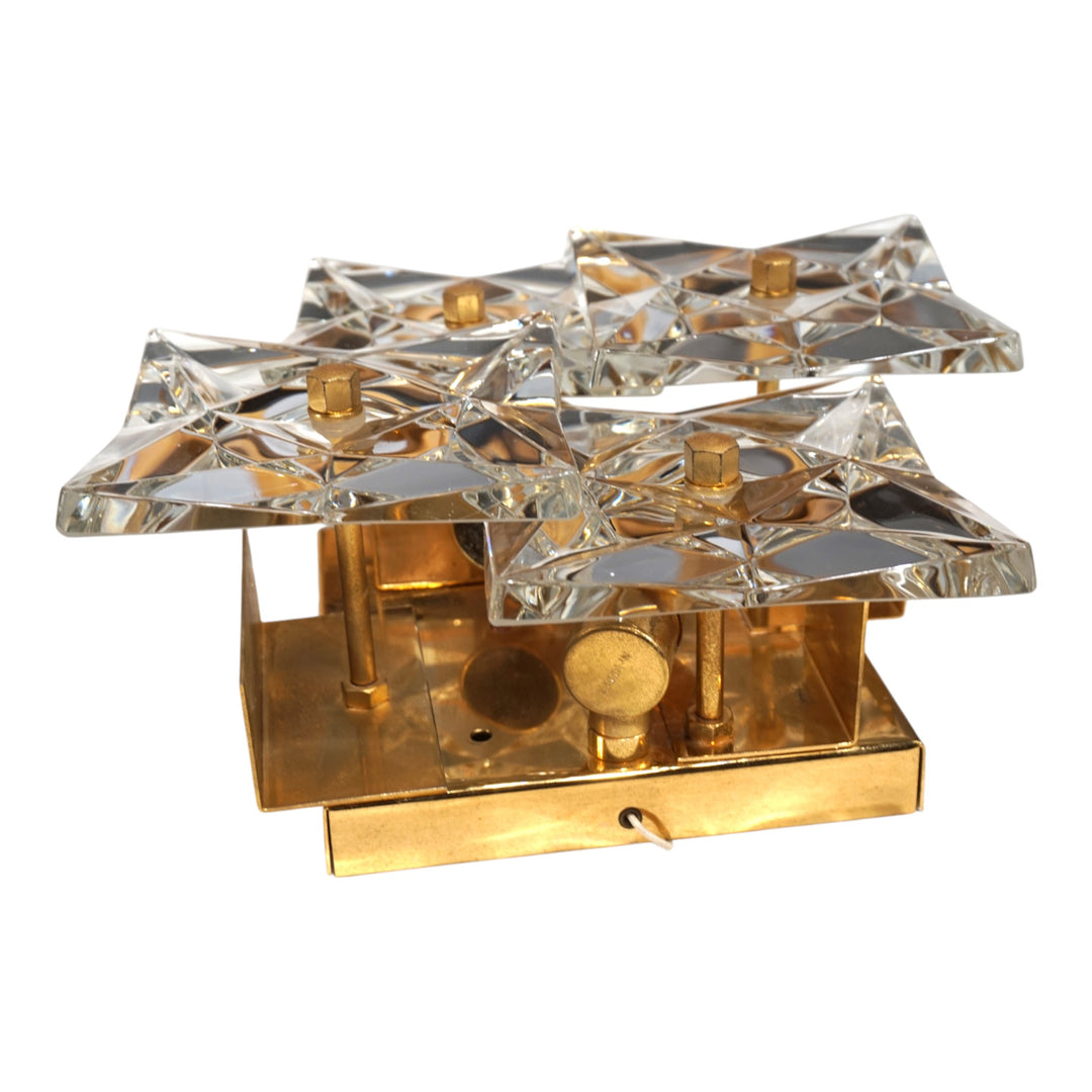 2er Set Kinkeldey Hollywood Regency Kristall Wandlampen, 1970